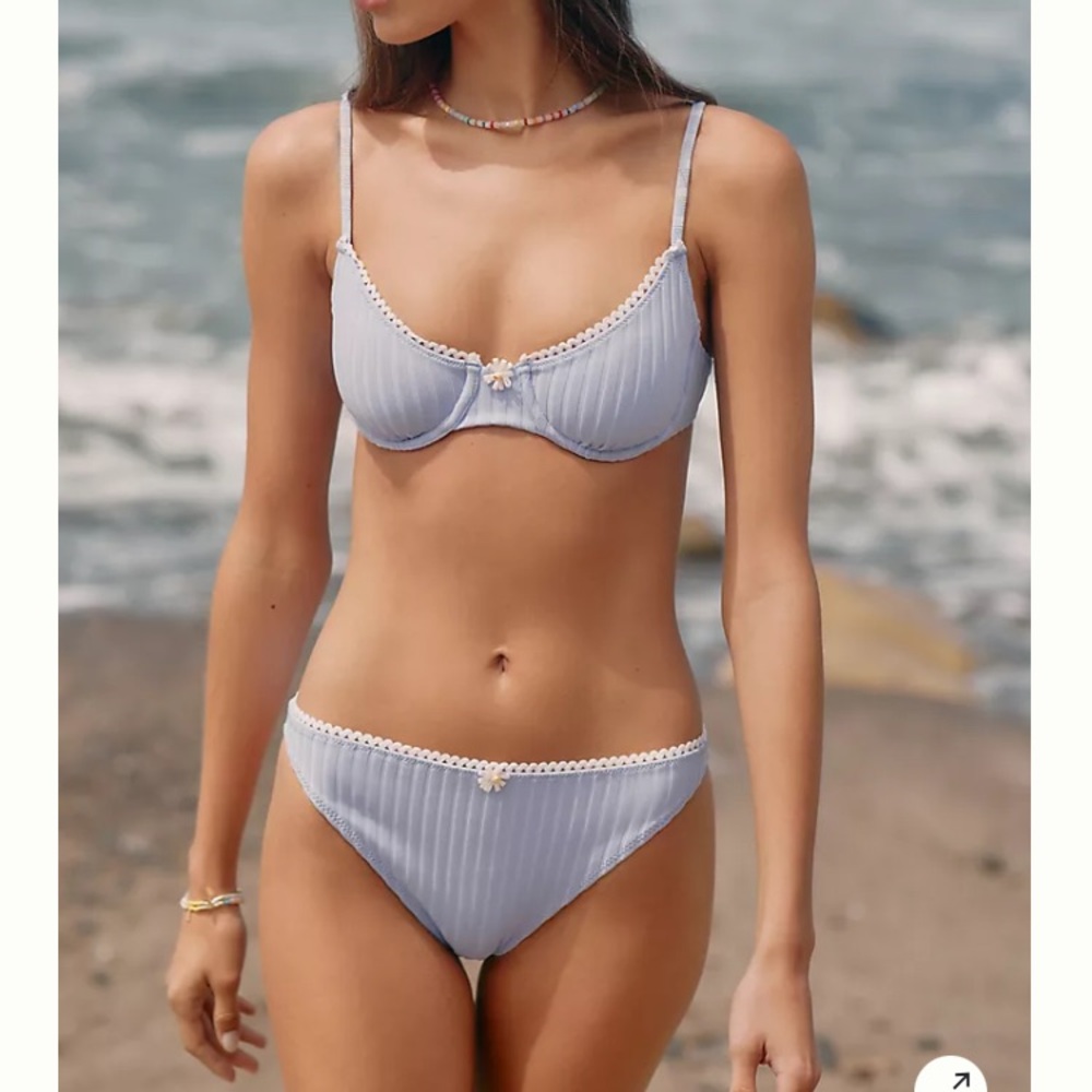 Solid and Striped Daphne Ribbed Bikini Set Wisteria